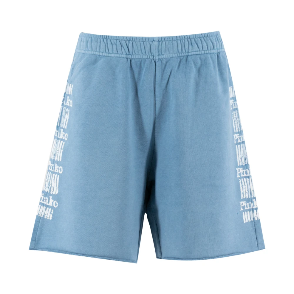 Pinko Sportieve katoenen fleece shorts Blue Dames