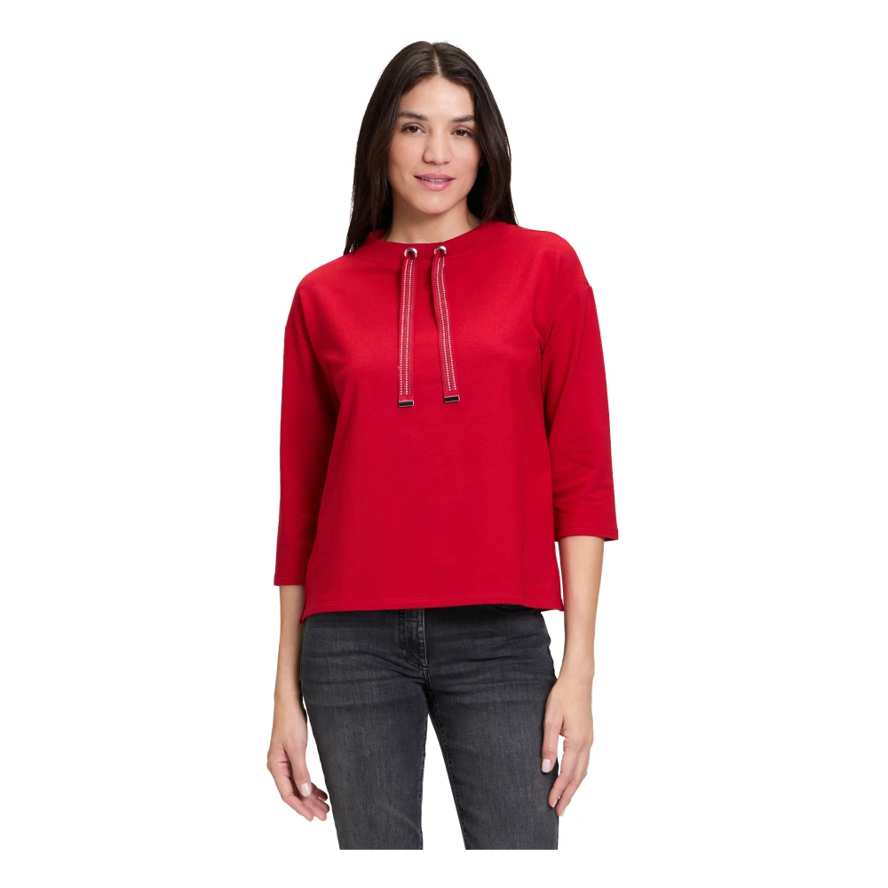 Betty Barclay Glitterend Sweatshirt met Hoge Kraag Red Dames