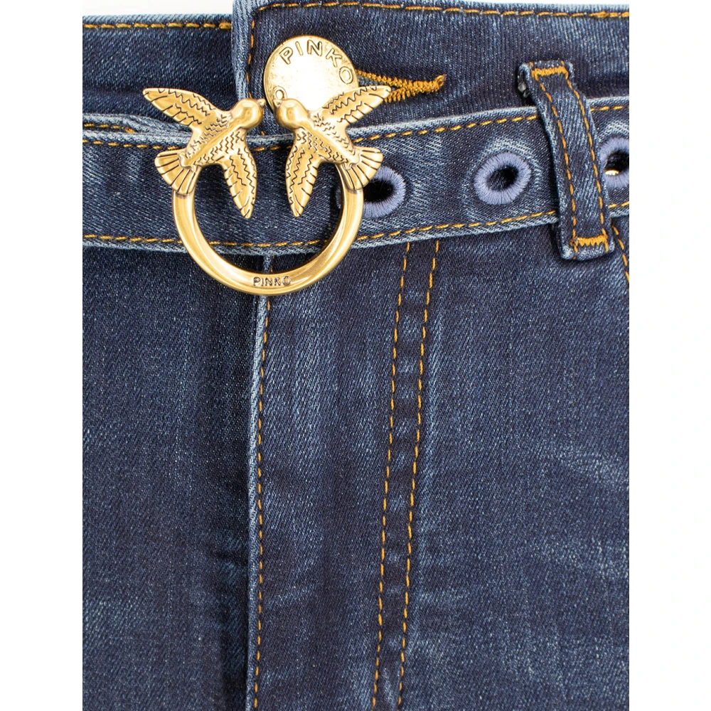 pinko Donkere Wassing Flare Fit Jeans Blue Dames
