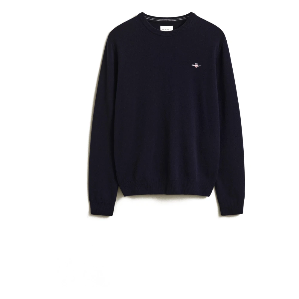Gant - Lammwoll Pullover Mit Rundhalsausschnitt - Knitwear - Damen - Blau - 2XL - Bild 8