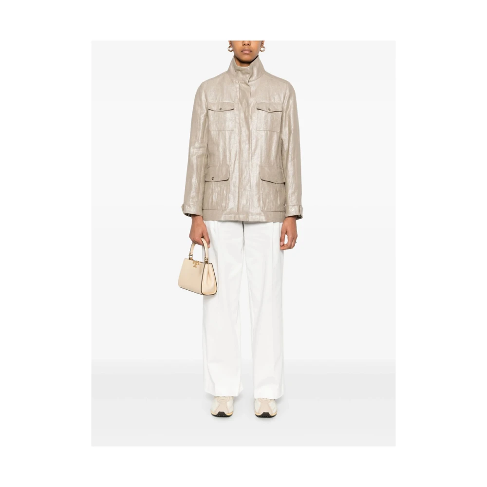 Herno Stijlvolle buitenkleding met verborgen sluitingen Beige Dames
