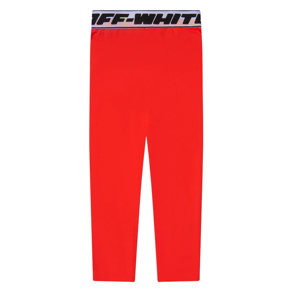 Off White Leggings, Female, 4 Y, Logo Band Leggings Red