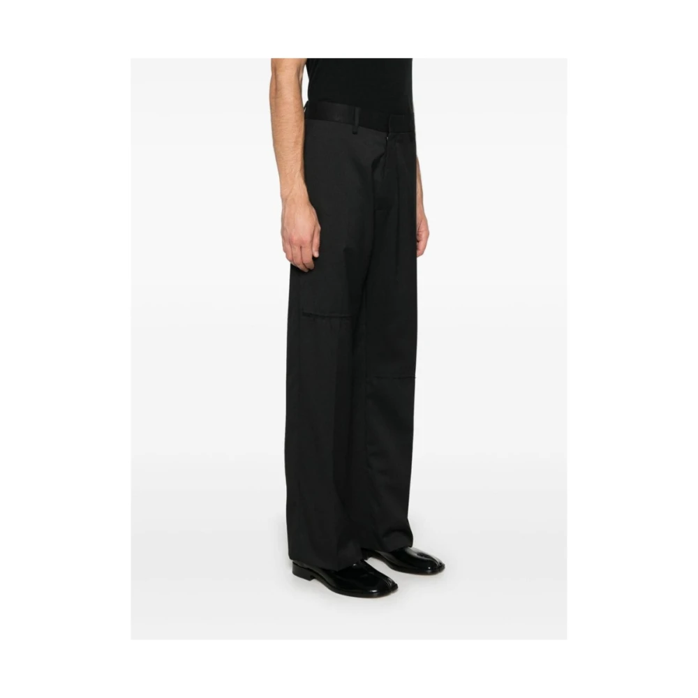 MM6 Maison Margiela Zwarte katoenen pantalon met tailleur snit Black Heren