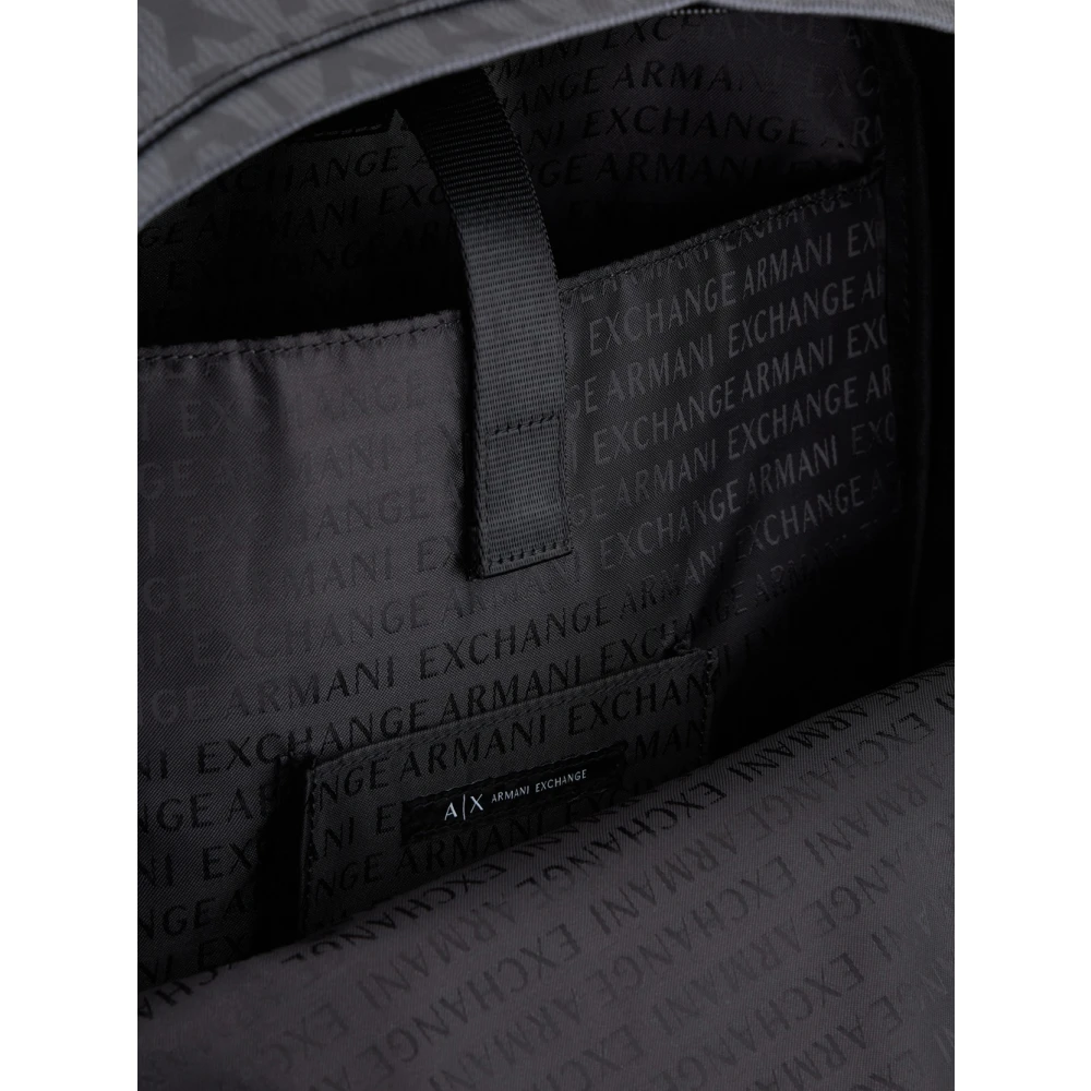 Armani Exchange Grijze Katoenen Rugzak Black Heren