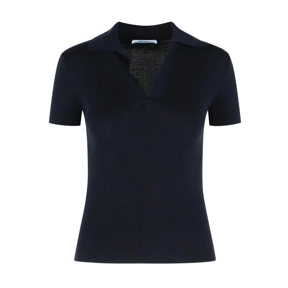 Max Mara Women's Blue Mxmalbero V-Neck Knit - V-Neck Knitwear - L - Knitwear