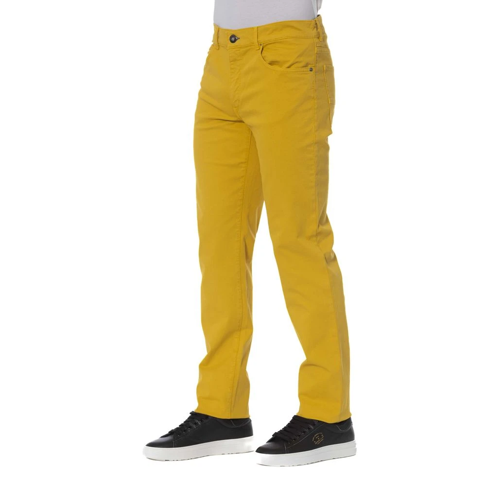 Trussardi Gele Katoenmix Elegante Broek Yellow Heren