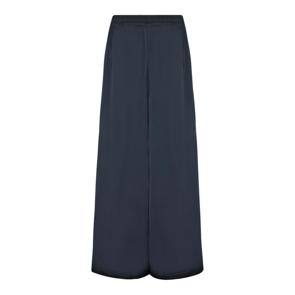 Fabiana Filippi Midnight Blue Wijde Snit Elastische Taille Broek Blue Dames