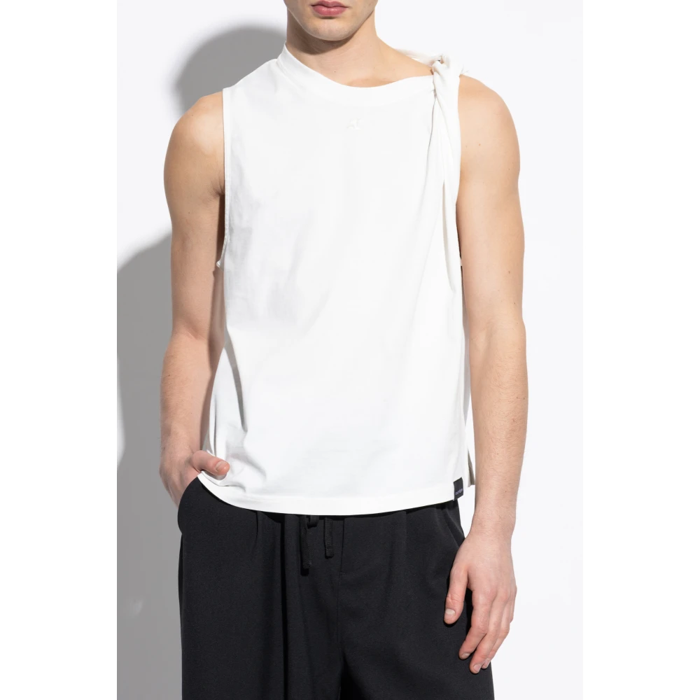 Courrèges Draped Top White Heren