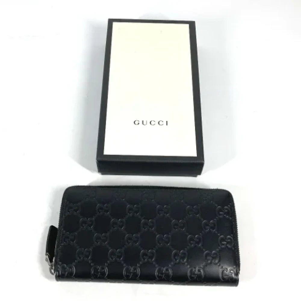 Gucci Vintage Pre-owned Leather wallets Black Dames
