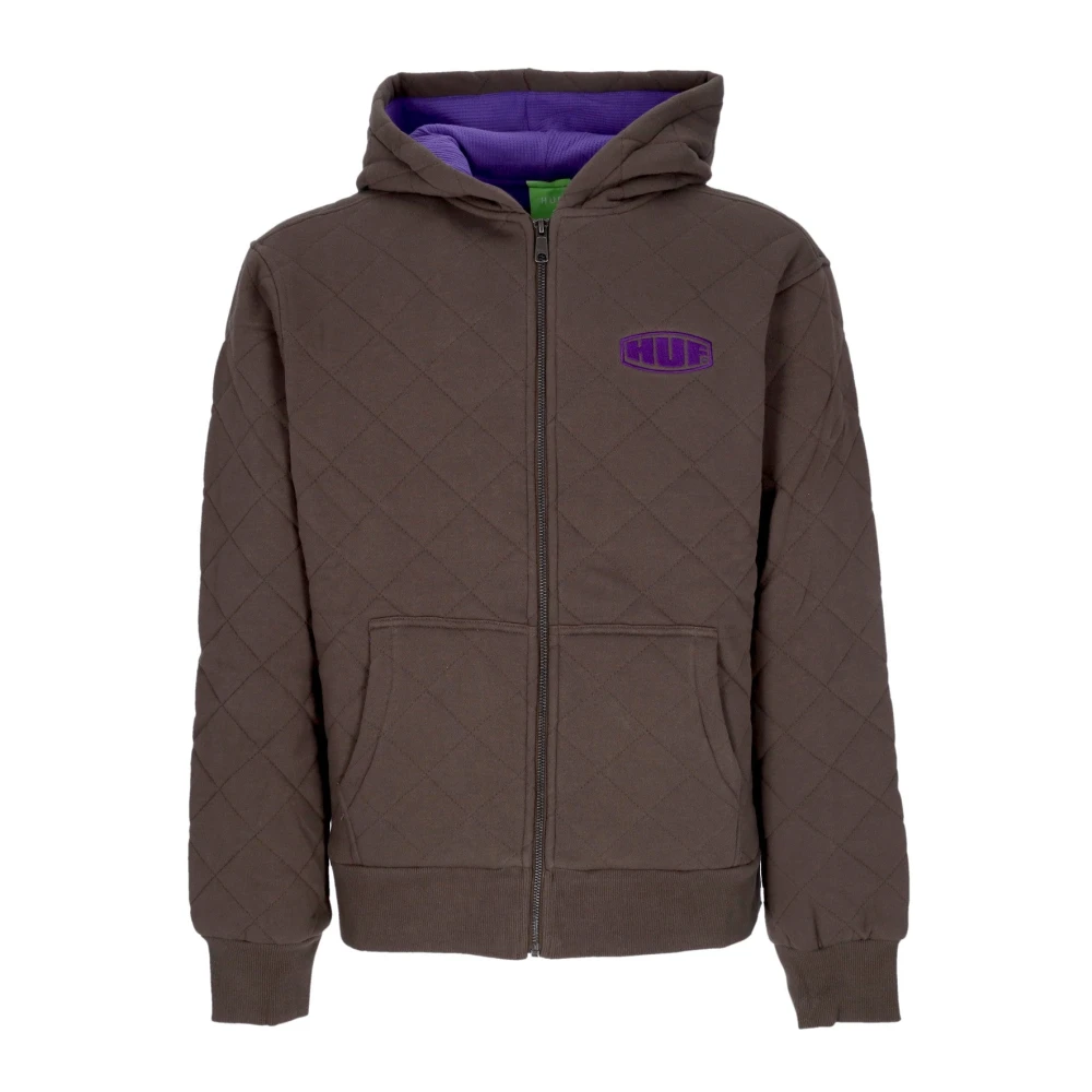 HUF Gewatteerde Rits Hoodie met Thermische Voering Brown Heren