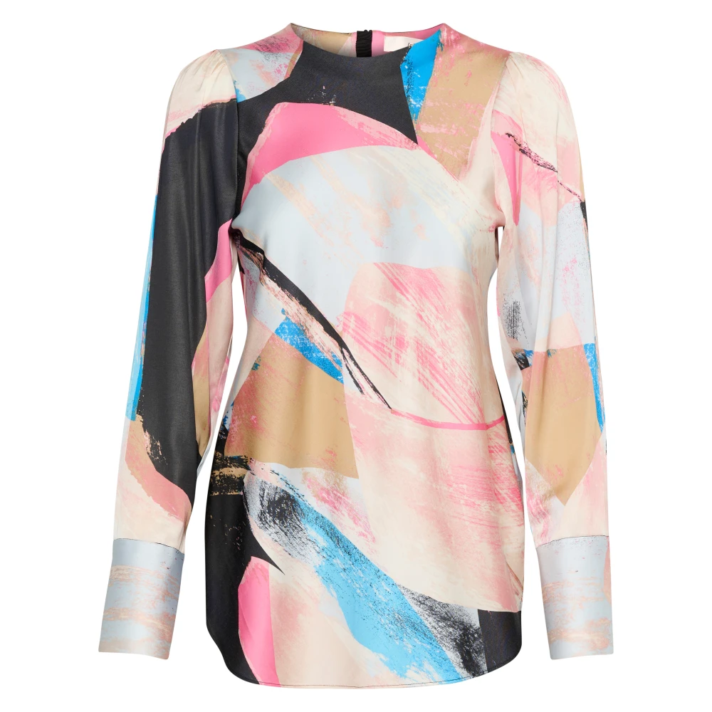 InWear Satijnen blouse met ronde halslijn Multicolor Dames