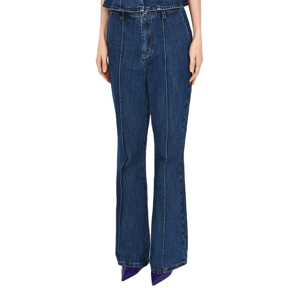 Self Portrait High-waisted Blauwe Jeans met Flare Blue Dames