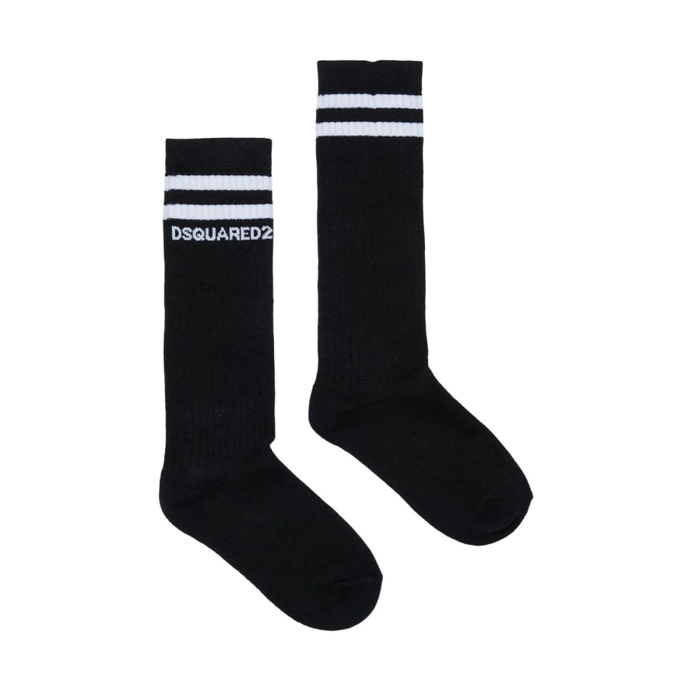 Dsquared2 Black Cotton Socks - Male - Kids Socks - L - Kids