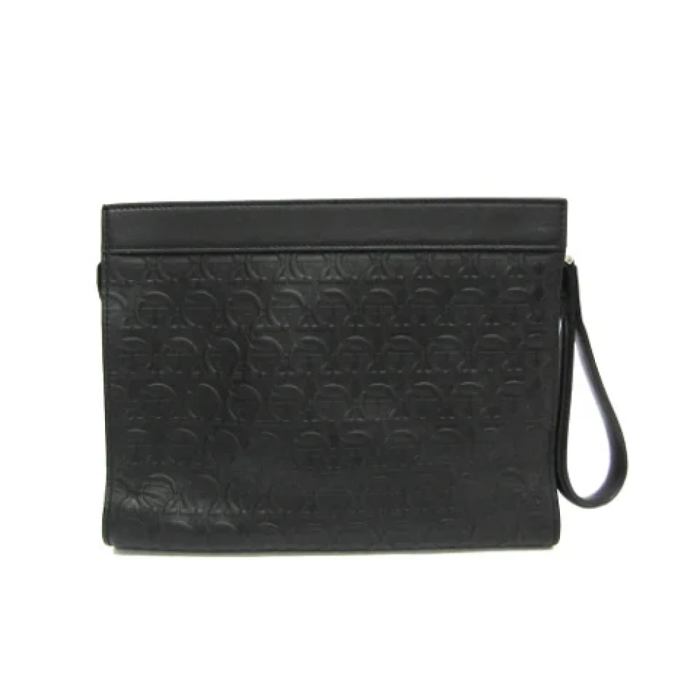 Salvatore Ferragamo Pre-owned Leather clutches Black Heren