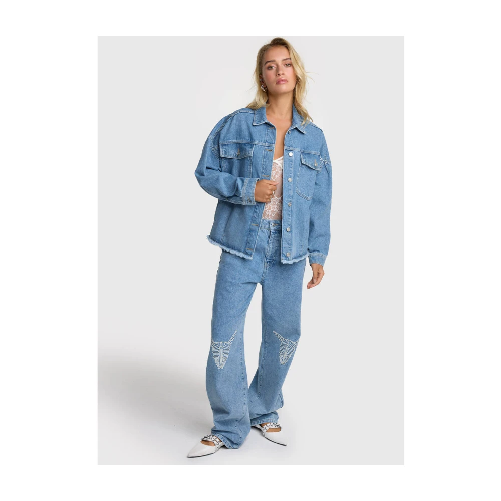 Alix The Label Denim Bull Broek Blue Dames