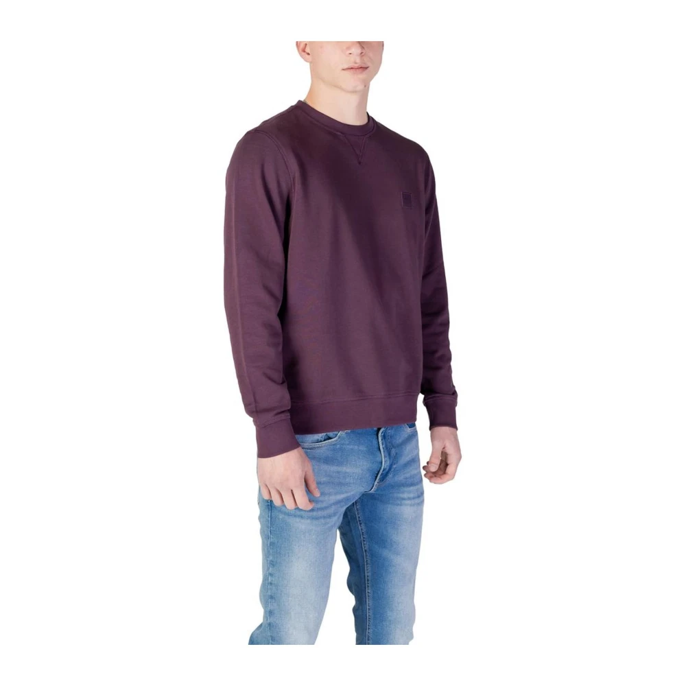 Hugo Boss Katoenen trui Purple Heren