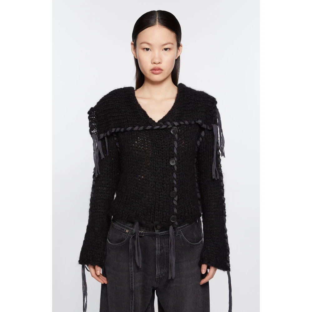 Acne Studios Stijlvolle Gebreide Cardigan Sweater Black Dames