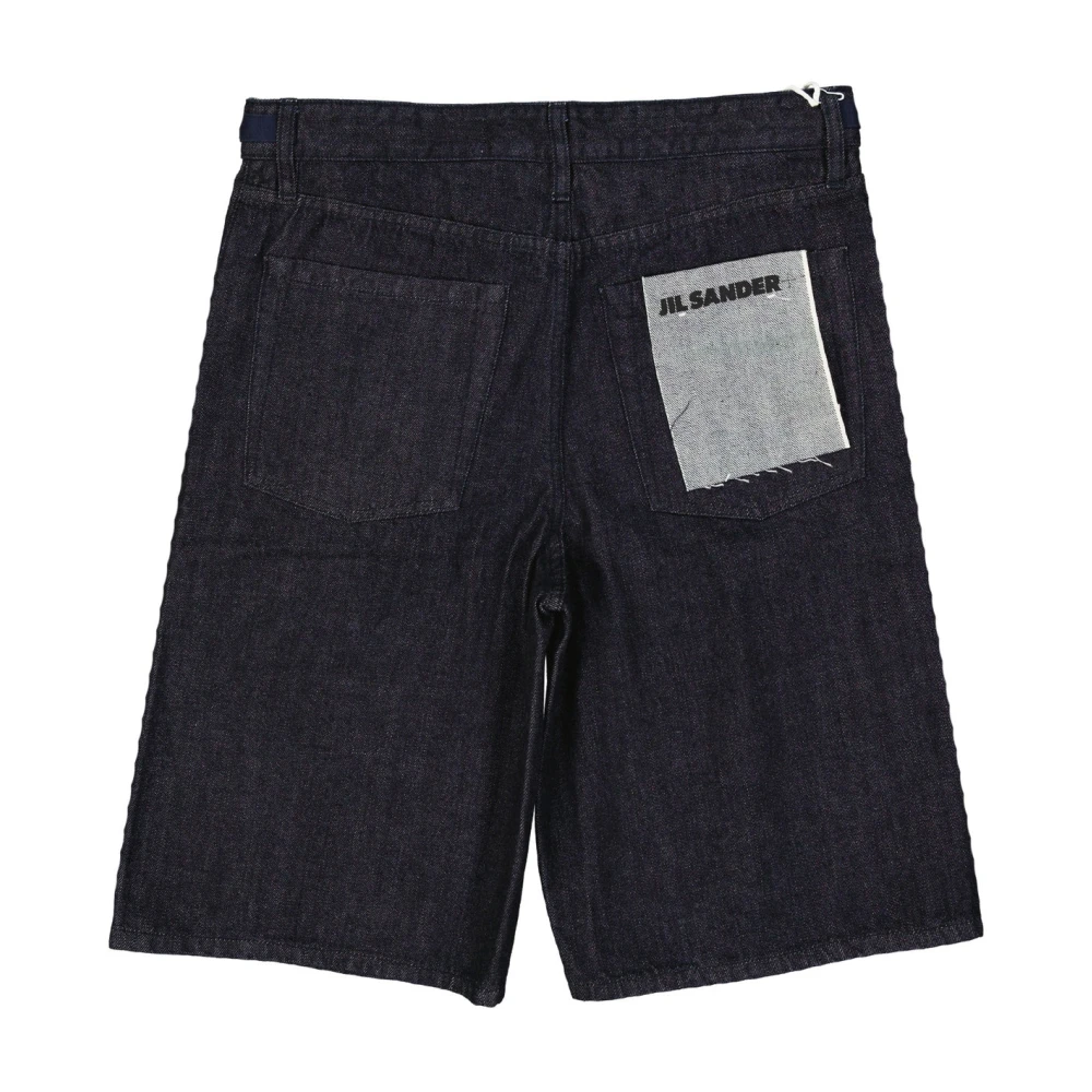 Jil Sander Denim Shorts met hoge taille Blue Heren