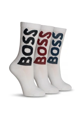 3P QS Rib Logo CC Short Socks (3-Pack)