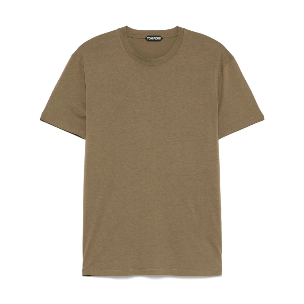 Tom Ford Groene Geborduurde Logo T-shirts en Polo's Green Heren