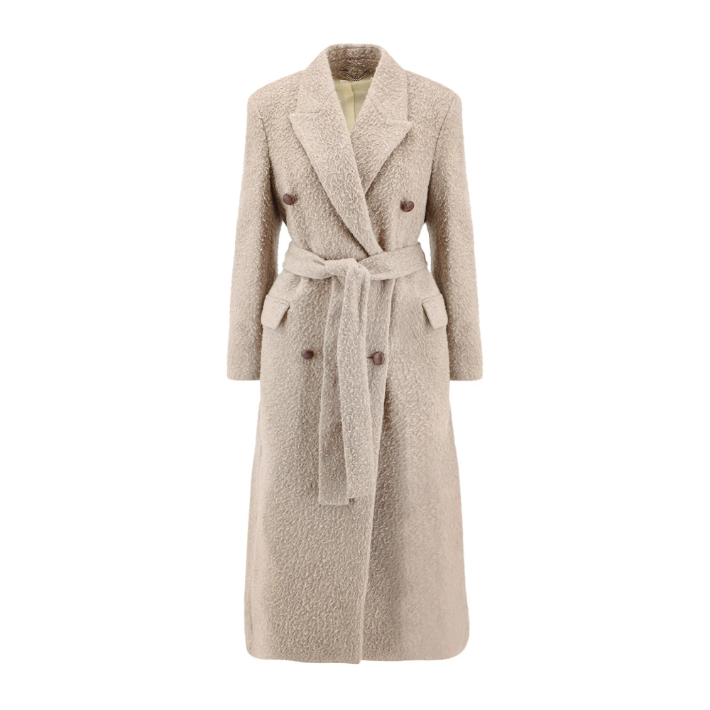 Golden Goose Women's Beige/Golden Luxury Wool Blend Double-Breasted Coat
