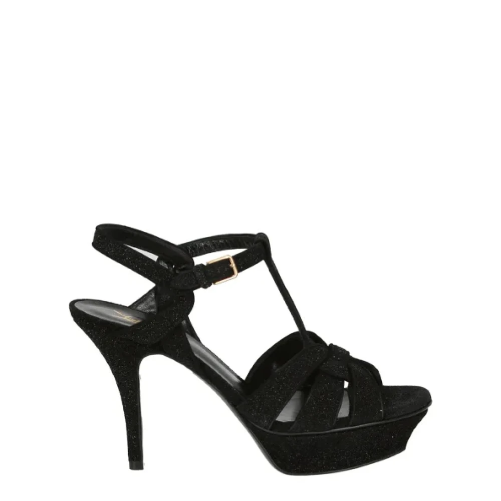 Saint Laurent Leather sandals Black Dames