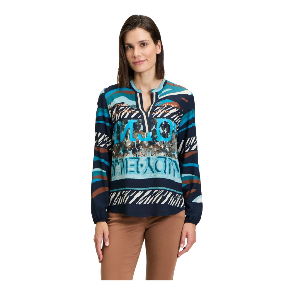 Betty Barclay Elegant Stand-Up Collar Blouse Multicolor Dames