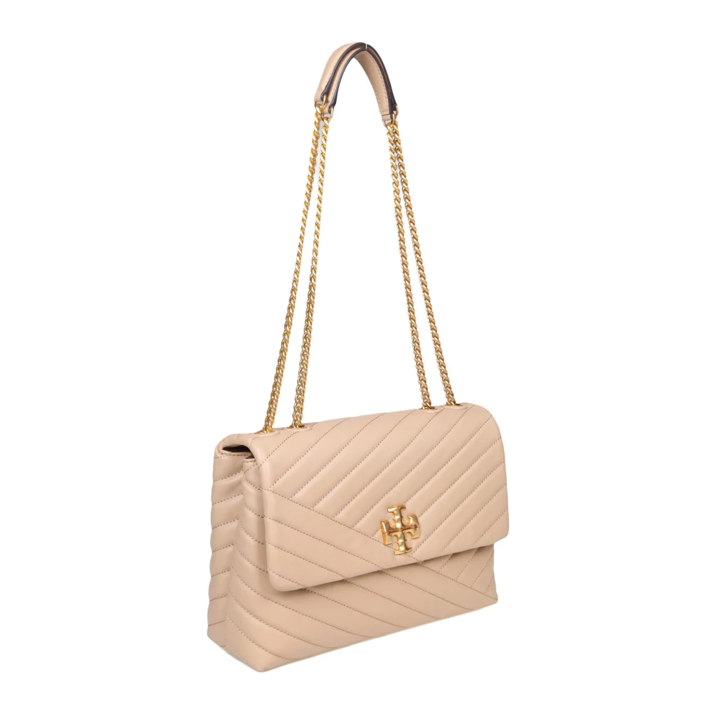 TORY BURCH Gewatteerde leren schoudertas in woestijnkleur Pink Dames