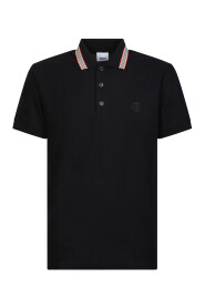 Czarna Koszulka Polo z charakterystycznym pasem Icon