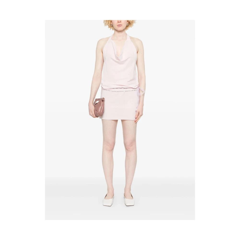 Gimaguas Roze Paillet Halternek Open Rug Jurk Pink Dames