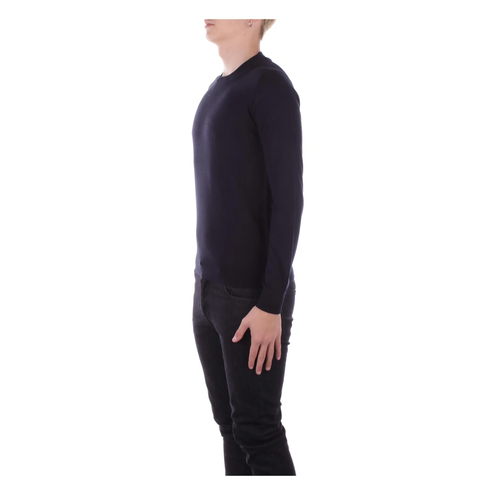 Alpha Studio Blauwe Trui Regular Fit Wol Blue Heren