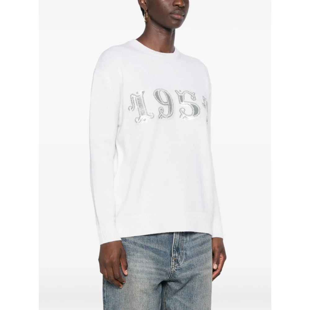 Max Mara Witte Wol Kasjmier Trui White Dames