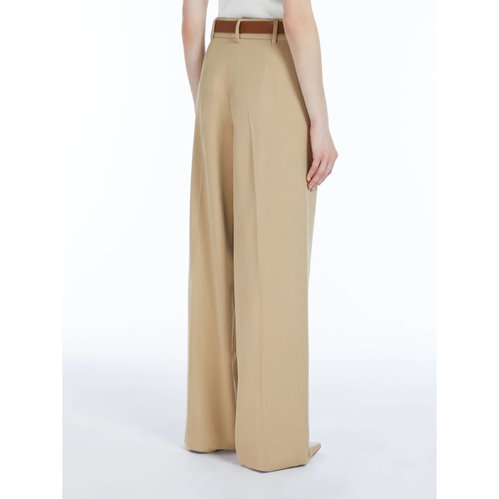 Max Mara Studio Canvasbroek met Franse zakken Beige Dames