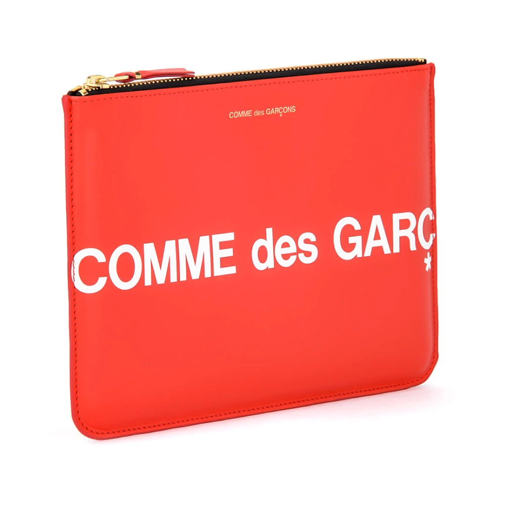 Comme des Garçons Rode Leren Portemonnee met Groot Logo Red Unisex