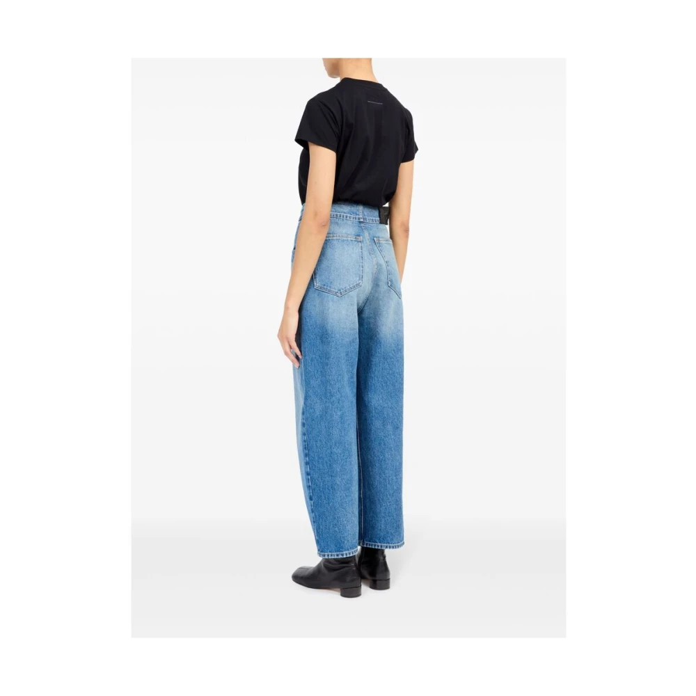 MM6 Maison Margiela Blue Denim Button Fly Jeans Blue Dames