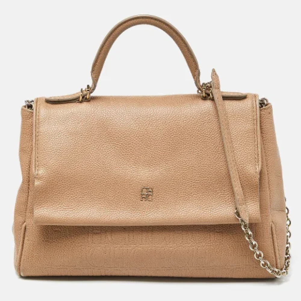 Carolina Herrera Pre-owned Leather handbags Beige Dames