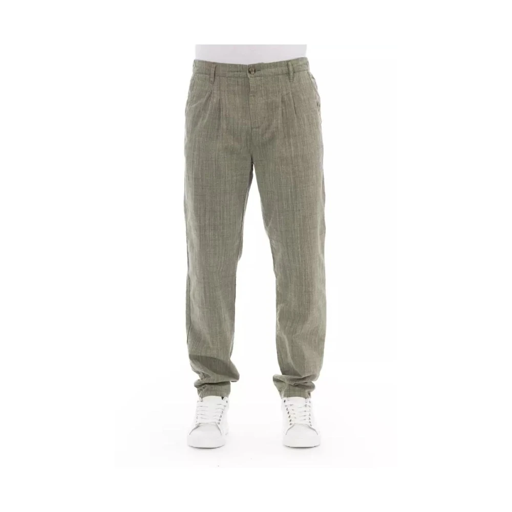 Baldinini Herr Army Bomull Chino Byxor Green, Herr