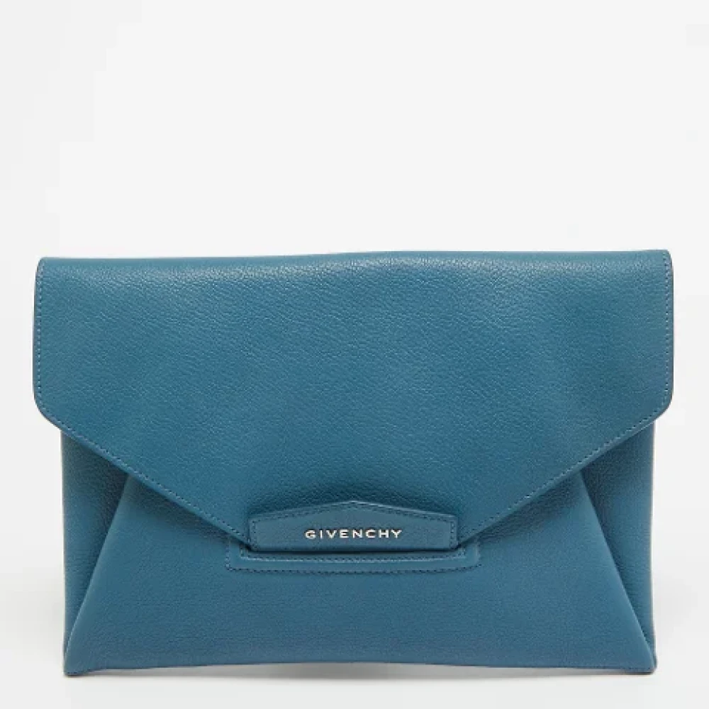 Givenchy Pre-owned Leather clutches Blue Dames
