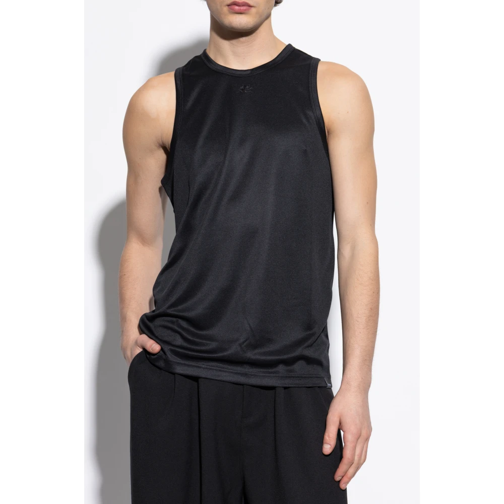 Courrèges Mouwloos T-shirt Black Heren