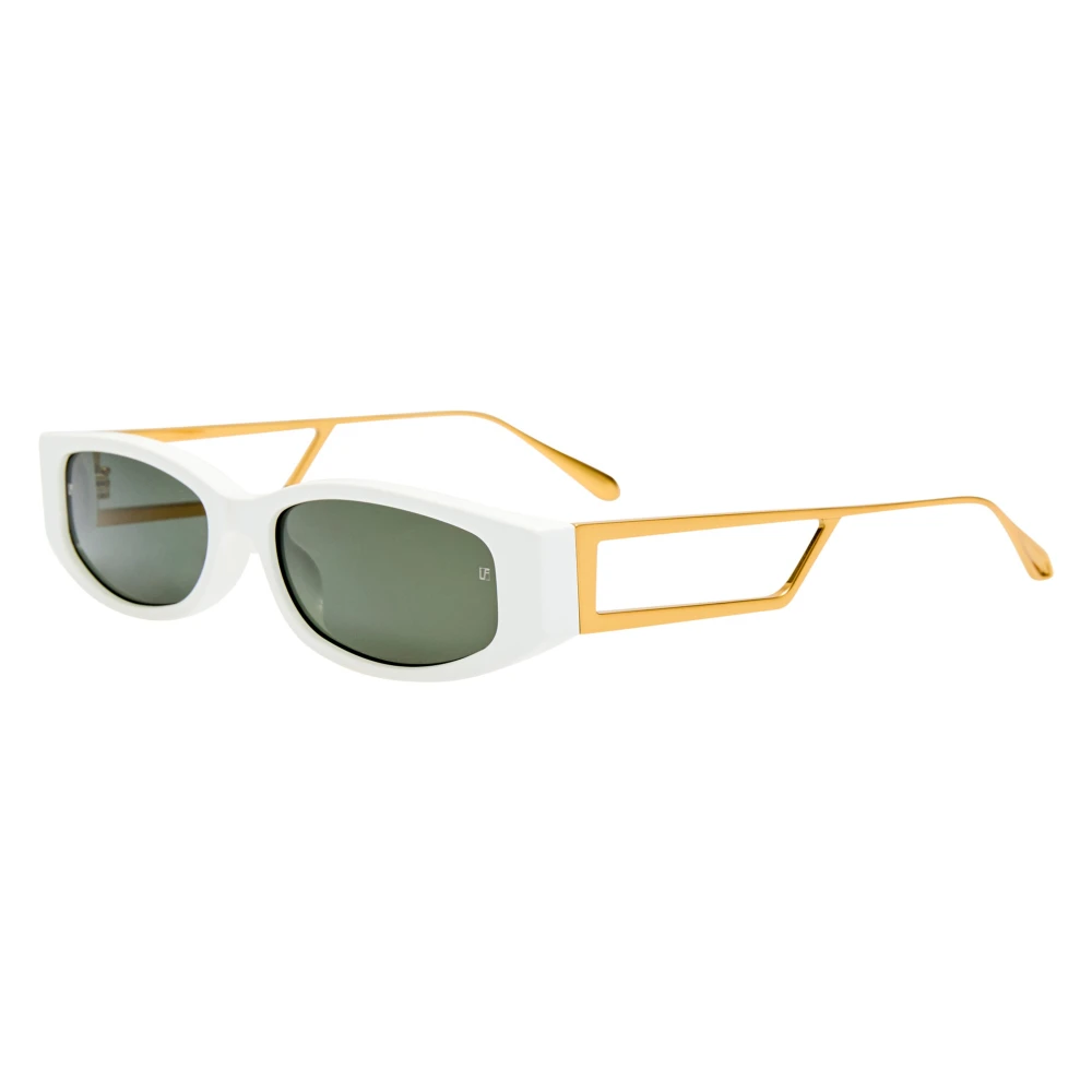 Linda Farrow White Sunglasses, Unisex, 55 Mm, Lfl