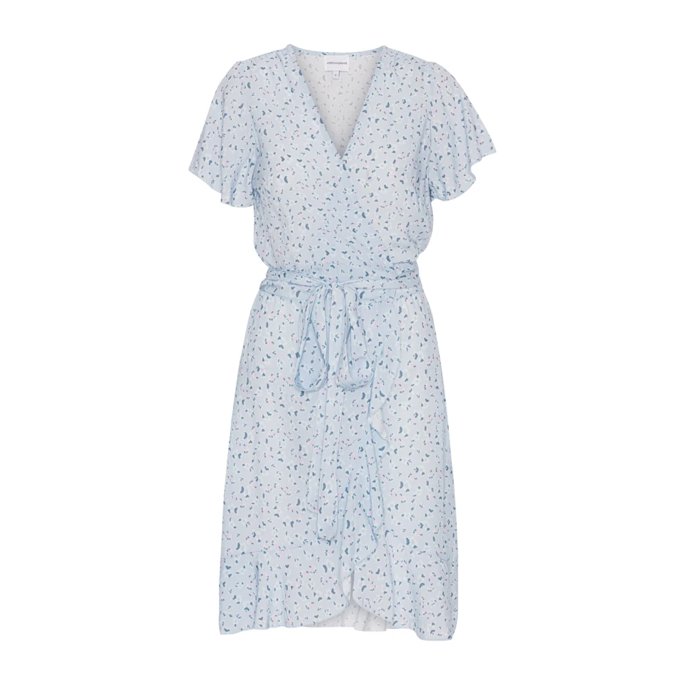 American Dreams Bloemen Wikkeljurk met Ruches Blue Dames