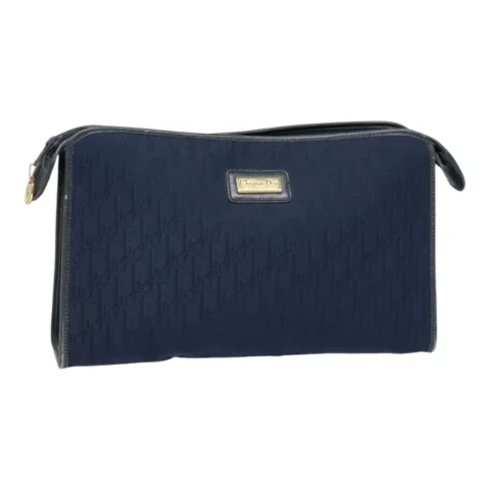 Dior Vintage Pre-owned Canvas clutches Blue Dames