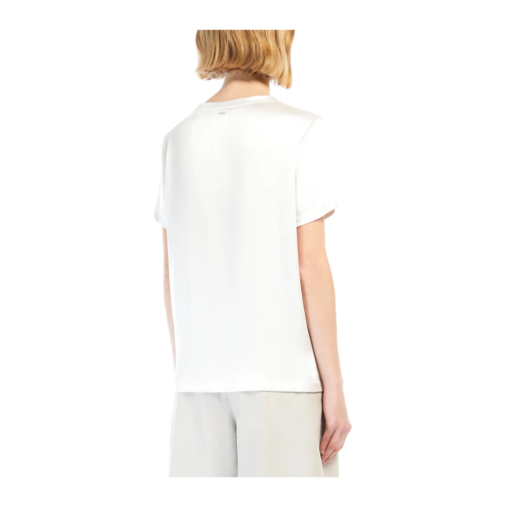 Max Mara Witte Ronde Hals Korte Mouw Top White Dames