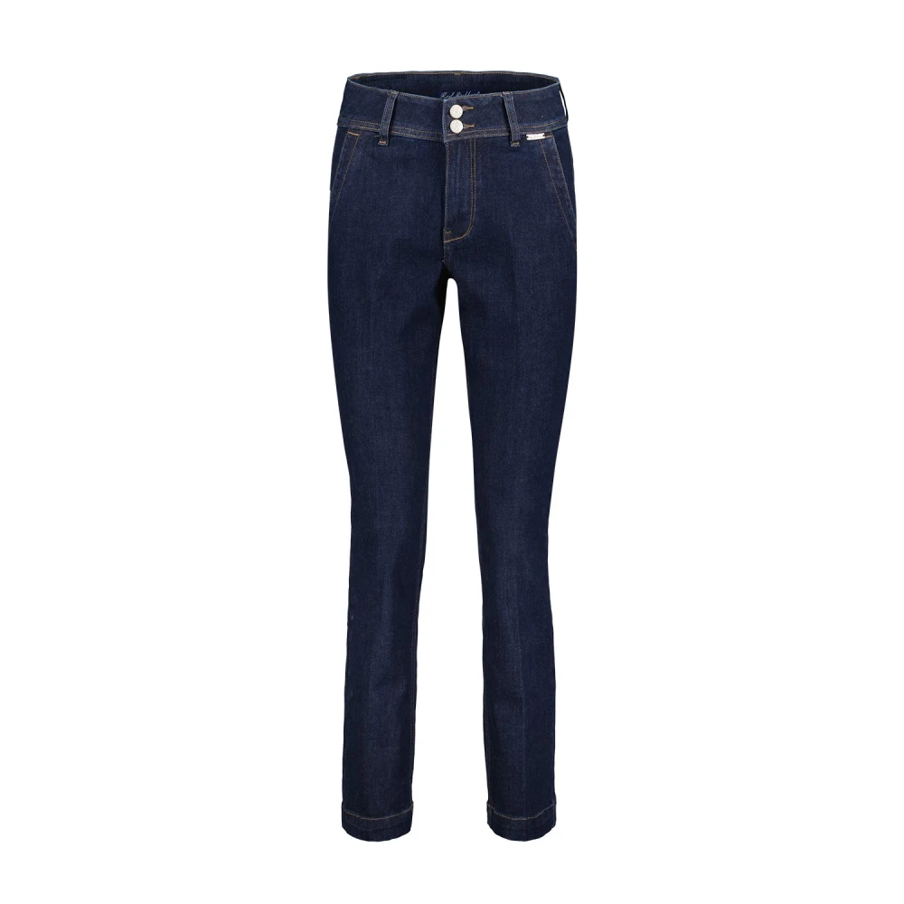 Red Button Donkerblauwe Chino Stijl Denim Broek Blue Dames