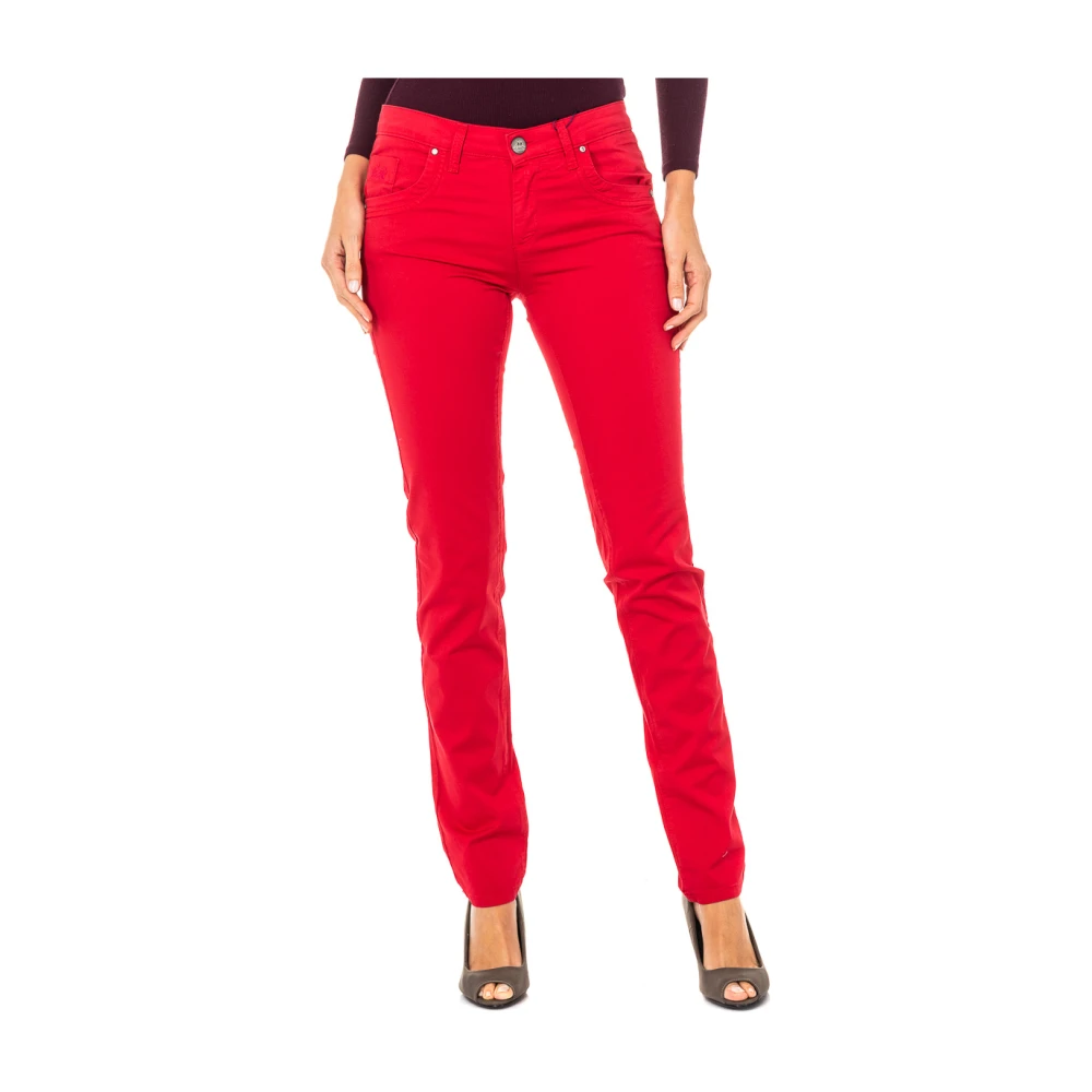 La Martina Red Stretch Skinny Trousers - Female - Skinny Fit Jeans - W27 - Jeans