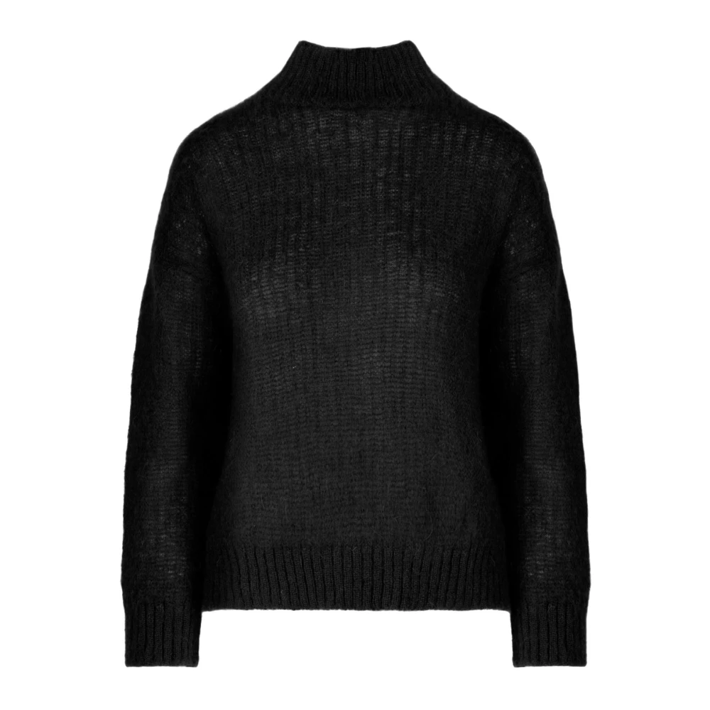 BomBoogie Mohair Blandad Stickad Tröja Black, Dam