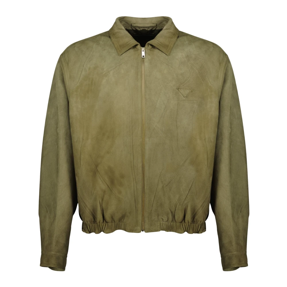 Prada Men's Green Suede Jacket - Bomber Jackets - L - Jackets