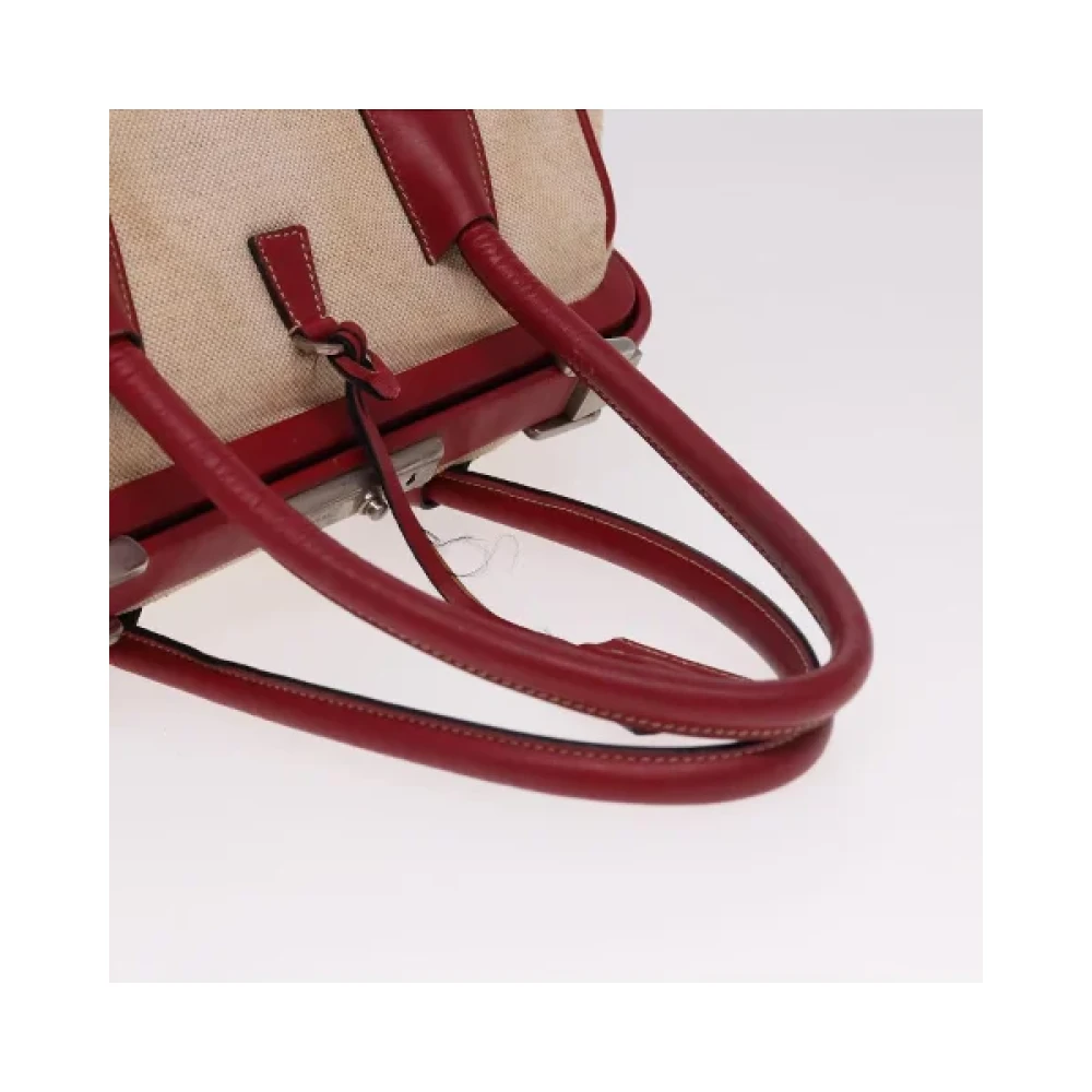 Prada Vintage Pre-owned Canvas prada-bags Beige Dames