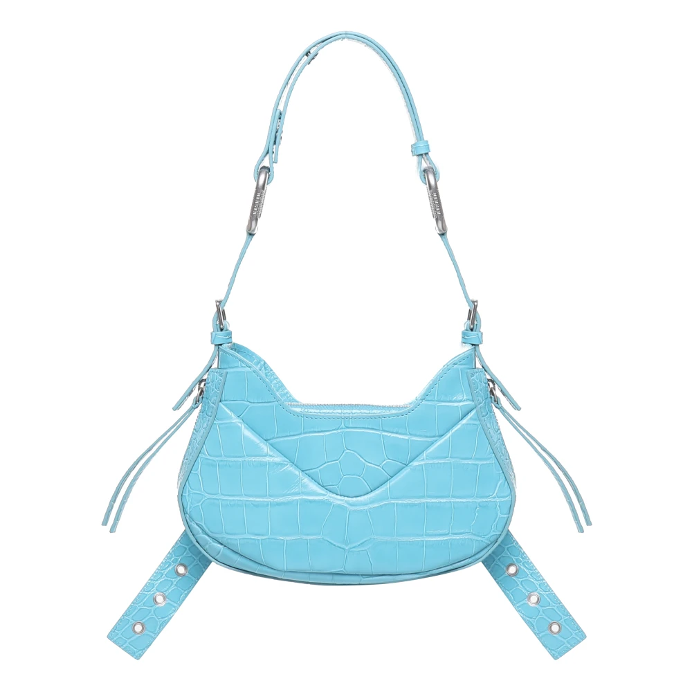 Biasia Turquoise Schoudertas met Stroopdetail Blue Dames