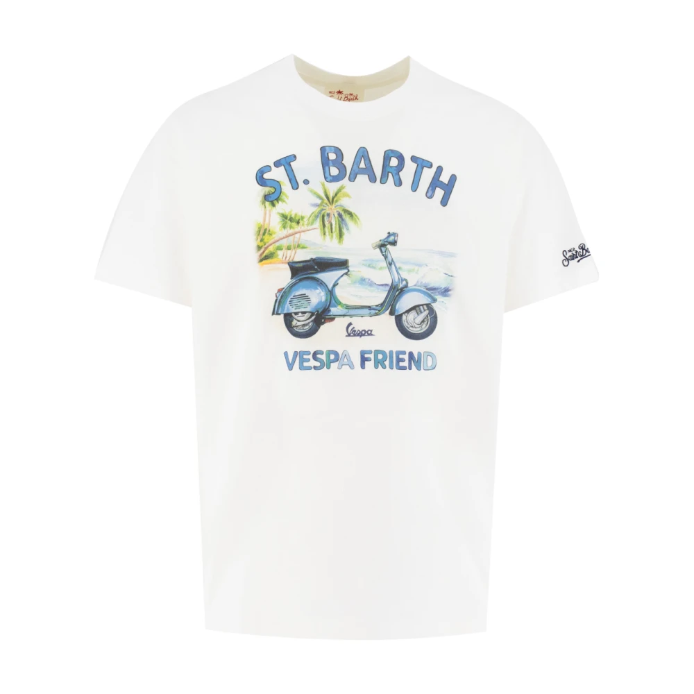 MC2 Saint Barth Zomer Katoenen T-shirt met Voorprint White Heren